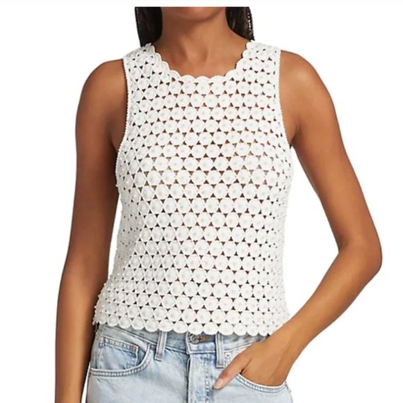 Alice + Olivia Tops - Alice + Olivia | Reva pearl-detail crochet top